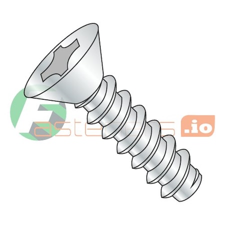 Thread Cutting Screw, #6 X 3/8 In, Zinc Plated Steel Flat Head Phillips Drive, 10000 PK